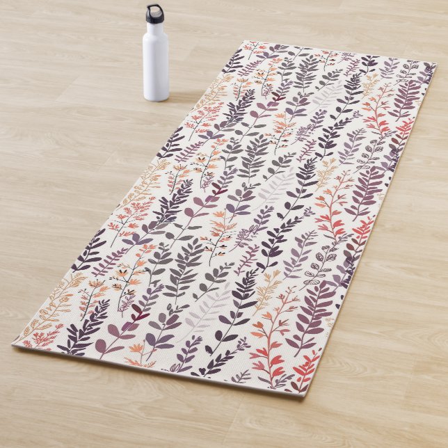 Purple Floral Patterned Yoga Mat (In Situ)