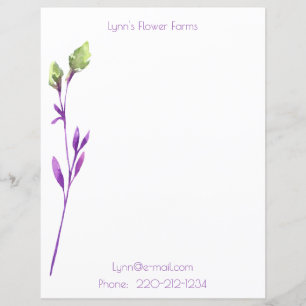 Purple Floral Personal/Professional Stationery