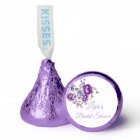 Purple Floral Personalised Hersey Kiss Sticker