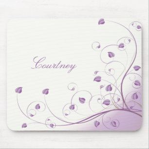 Purple Floral Personalised Mousepad