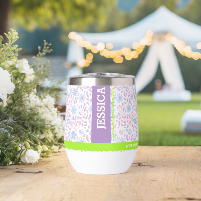 Purple Floral Personalised Name & Monogram (Wedding (Rotated))