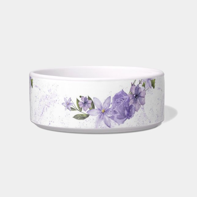 Purple Floral Pet Bowl (Front)