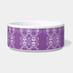 Purple Floral Pet Bowl