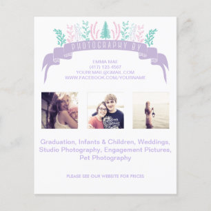 Purple Floral Photography Flyer