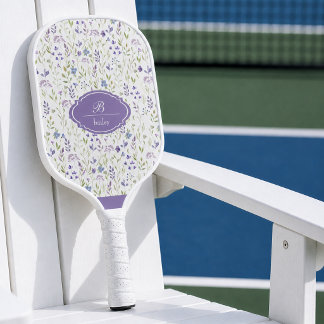 Purple Floral Pickleball Paddle