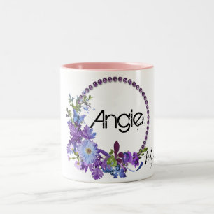 Purple Floral Pink Mug