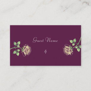 Purple Floral Place Card