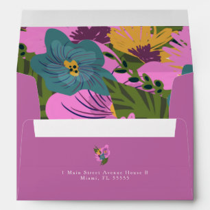 Purple Floral Plants Hand Drawn Bridal Shower  Envelope