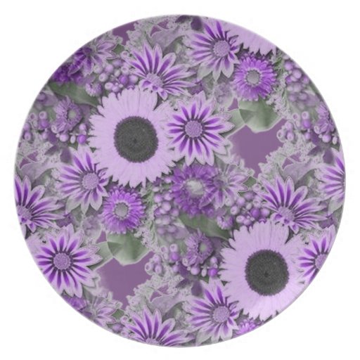 Image of Purple Floral Plate