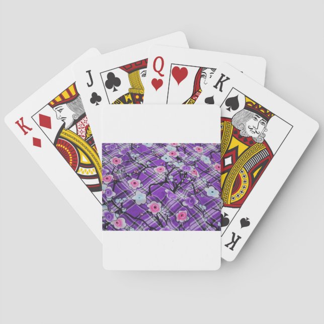 Purple Floral Playing Cards (Back)