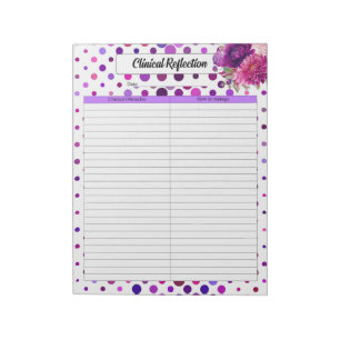 Purple Floral Polka Dots _ Clinical Reflection Notepad