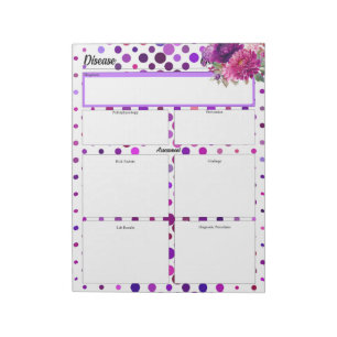 Purple Floral Polka Dots  _ Disease Temp 1 Notepad
