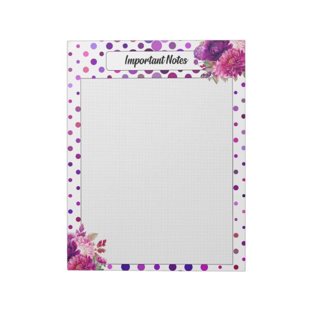 Purple Floral Polka Dots _ Important Notes (Rotated)