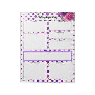 Purple Floral Polka Dots _ Pathophysiology Temp Notepad