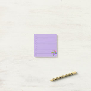 Purple Floral Post-it Note