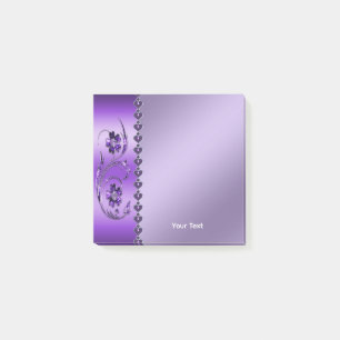 Purple Floral Post-it Notes