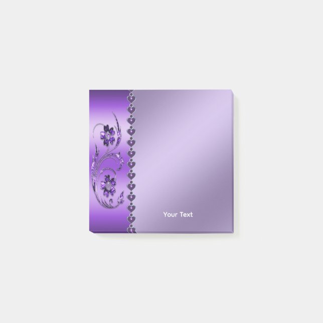 Purple Floral Post-it Notes (Front)