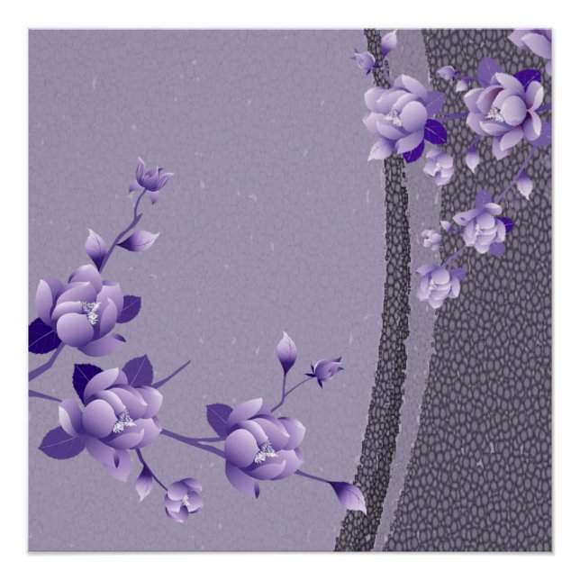 Purple Floral Poster (Front)