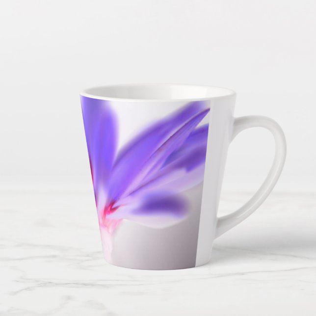 Purple Floral Print Latte Mug (Right)