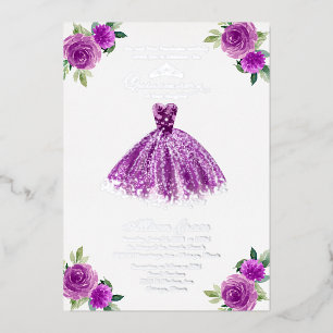 Purple Floral Quinceanera
