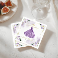 Purple Floral Quinceanera Napkins