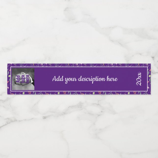 Purple Floral Replacement RING BINDER SPINE LABELS (Single Label)