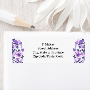 Purple Floral Return Address