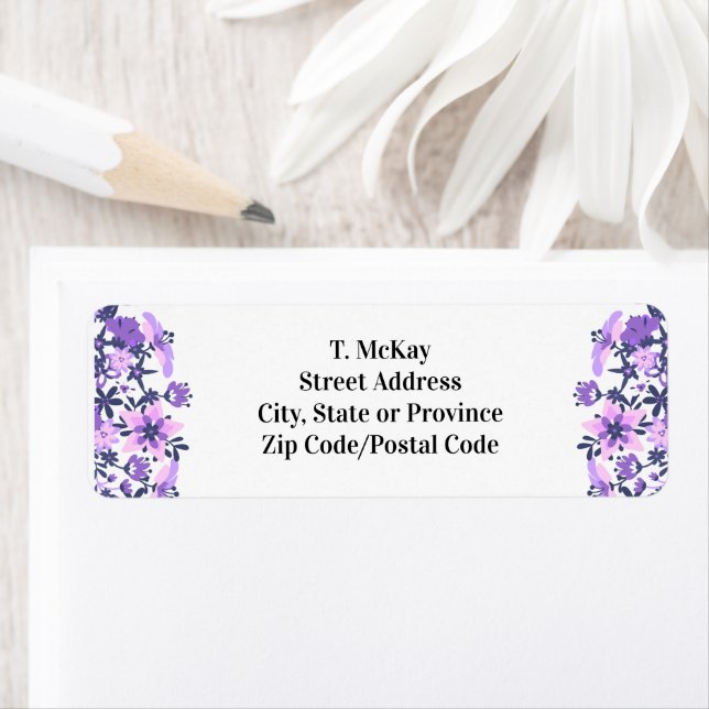Purple Floral Return Address (Insitu)