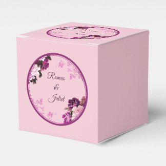 Purple Floral Ring Wedding Favour Box