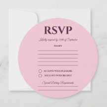 Purple Floral Ring Wedding RSVP Card