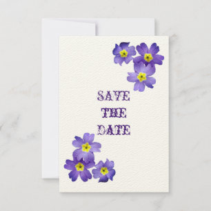Purple Floral Save the Date Card