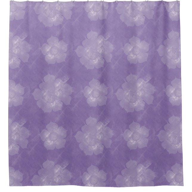 Purple Floral Shower Curtain (Front)