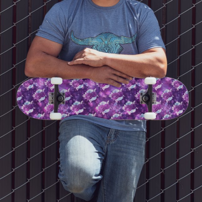Purple Floral Skateboard (Outdoor 3)