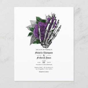 Purple Floral Skeleton Gothic Wedding Flyer
