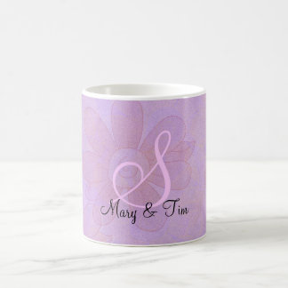 Purple Floral Splendour- Monogram: Coffee Mug