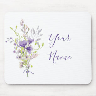 Purple floral spray custom mouse mat