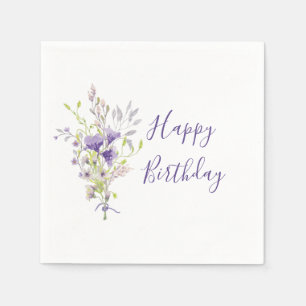 Purple floral spray custom  napkin