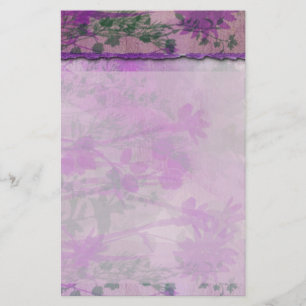 Purple Floral Stationery