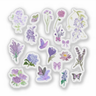 Purple Floral Sticker Pack
