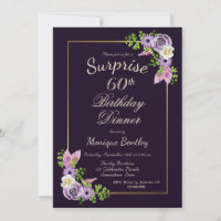 Purple Floral Surprise 60th Birthday Dinner