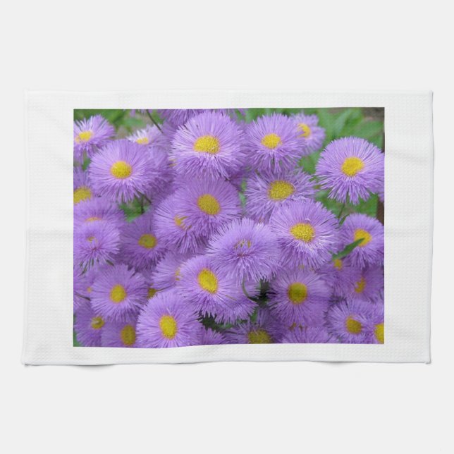 Purple Floral Tea Towel (Horizontal)
