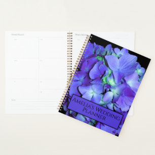 Purple floral teal floral hydrangea  planner