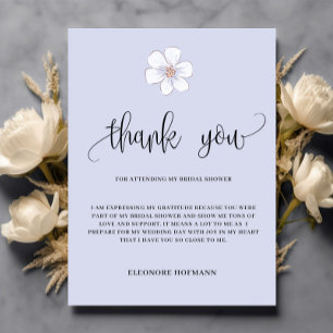Purple Floral  Thank you Bridal Shower Card