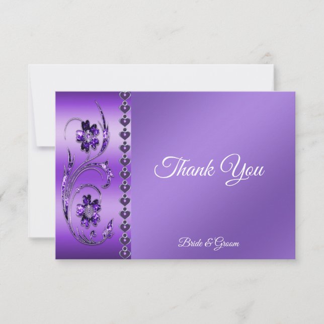Purple Floral Thank You Card (Front)
