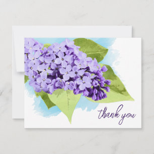 Purple Floral Thank You Card