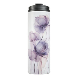 Purple floral thermal tumbler