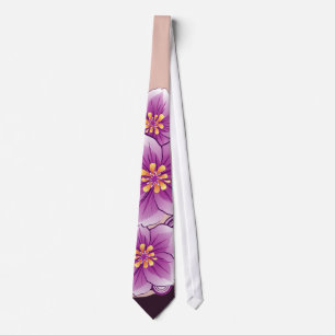 Purple Floral Tie