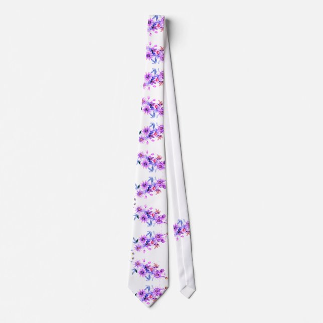 Purple Floral Tie (Front)