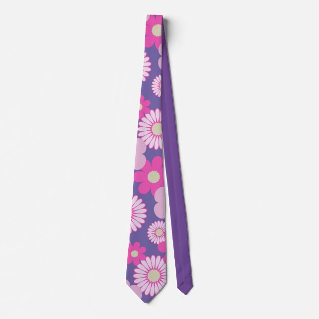 Purple Floral Tie for Him (Front)