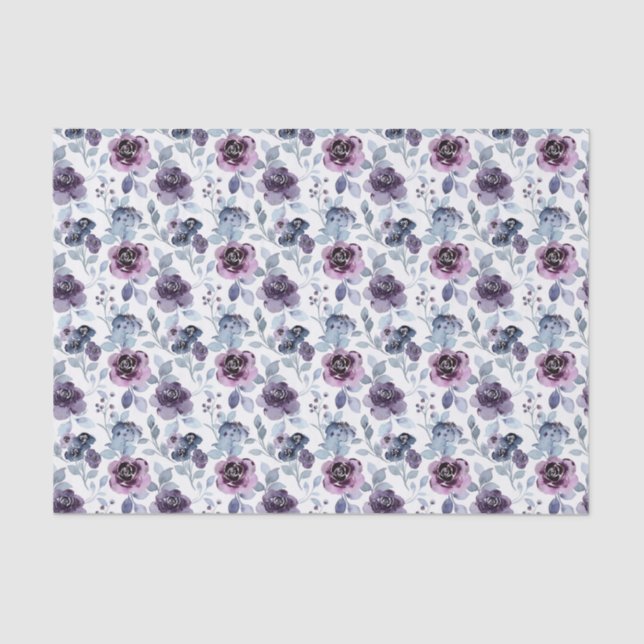 Purple Floral  Tissue Paper (Front)